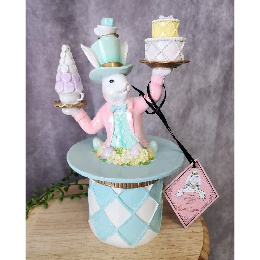 Tophat & Tail Mad Hatter Easter Bunny 10.5" Figure Macaroon Tree‎ Cake Cups Eggs